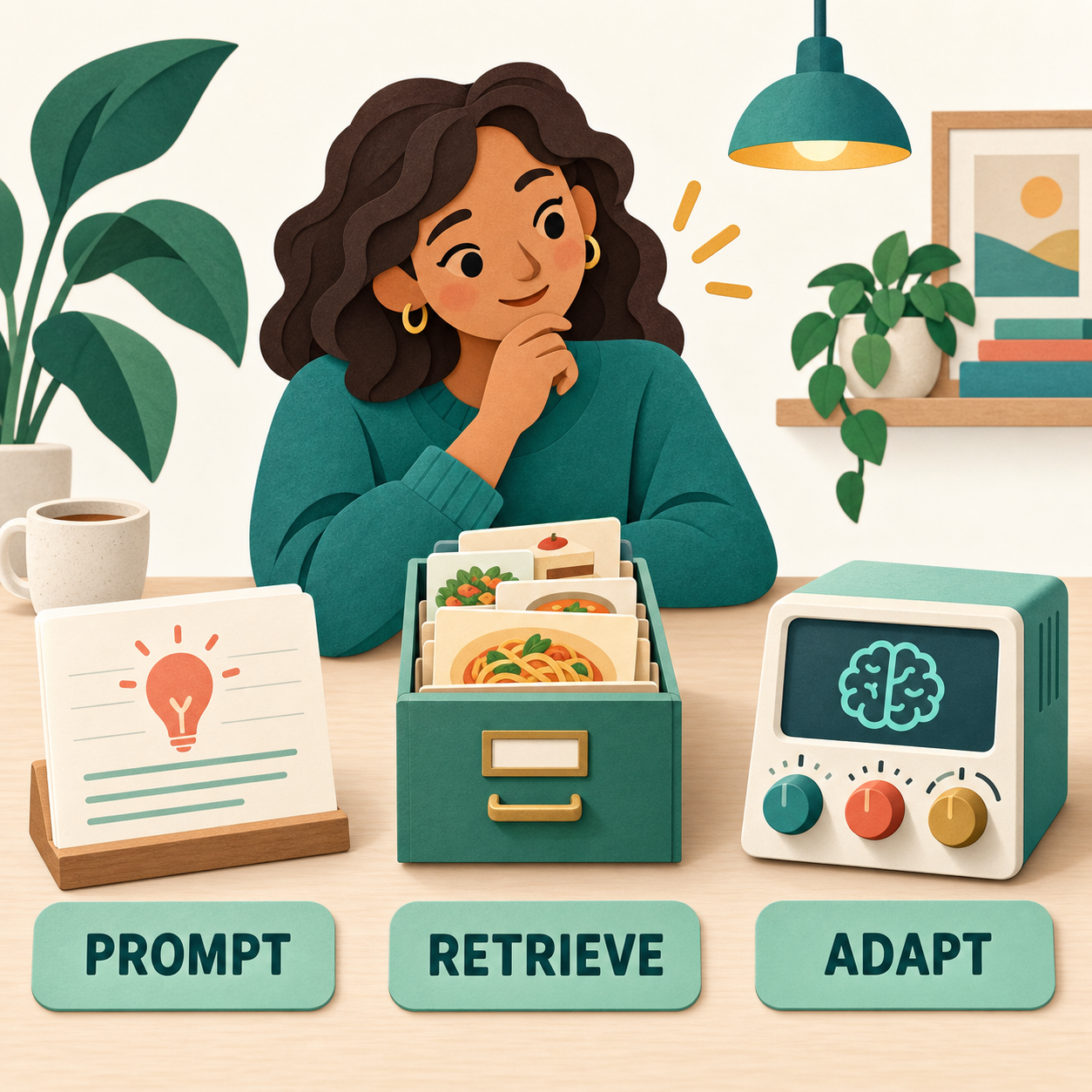 Instructions, retrieval, and model adaptation are different tools for improving an assistant.