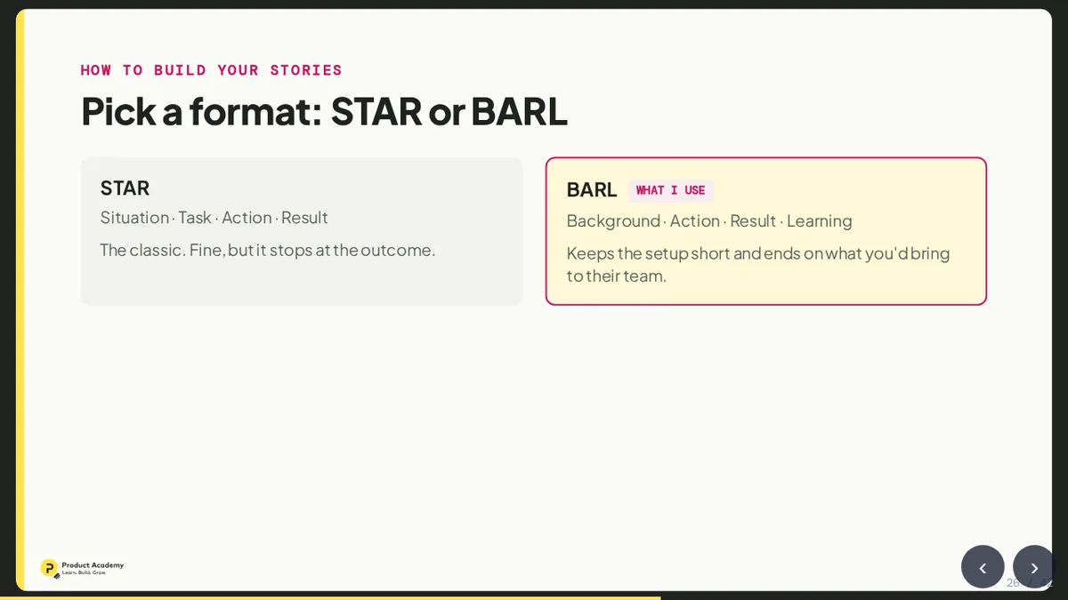 STAR or BARL slide