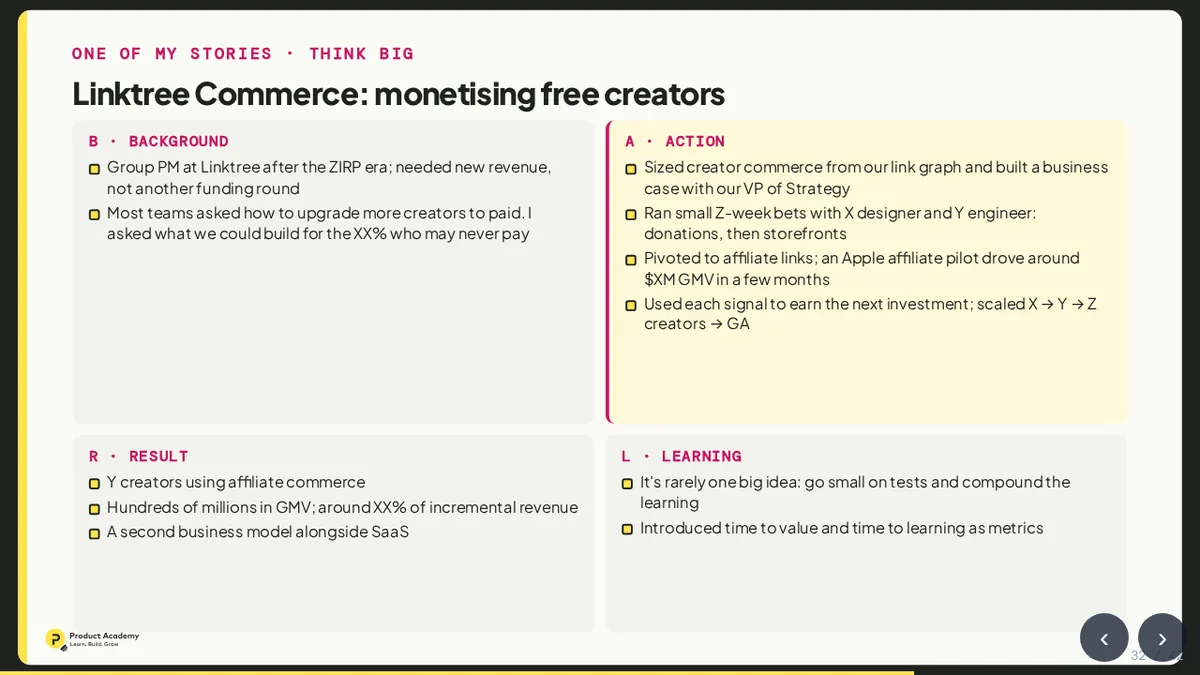 Linktree Commerce story slide
